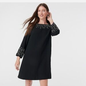 J. Crew black beaded A-Line Dress, size 12